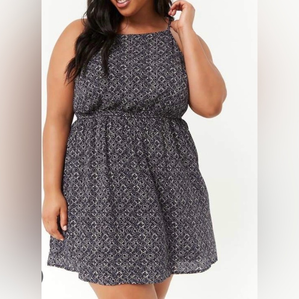 Plus Size Ornate Print Cami Dress